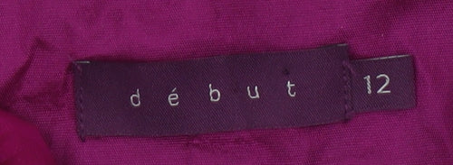 Début Women Purple Size 12 Fit & Flare Chiffon Knee Length Dress