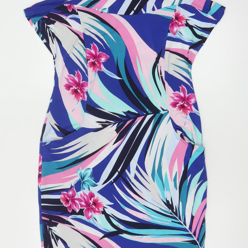M&Co Women’s Multicoloured Floral Bodycon Knee Length Dress Size 12