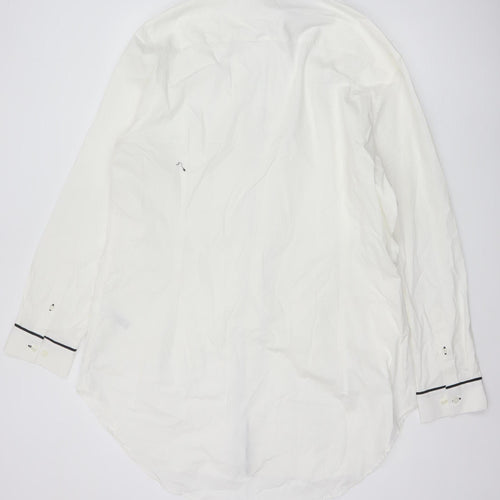 ASOS Men’s White 3XL Regular Fit Band Collar Long Sleeve Shirt