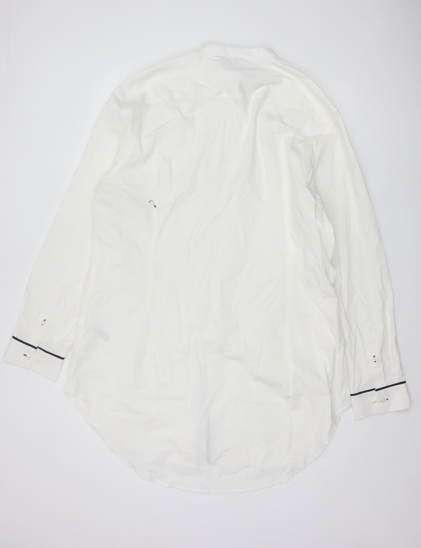 ASOS Men’s White 3XL Regular Fit Band Collar Long Sleeve Shirt