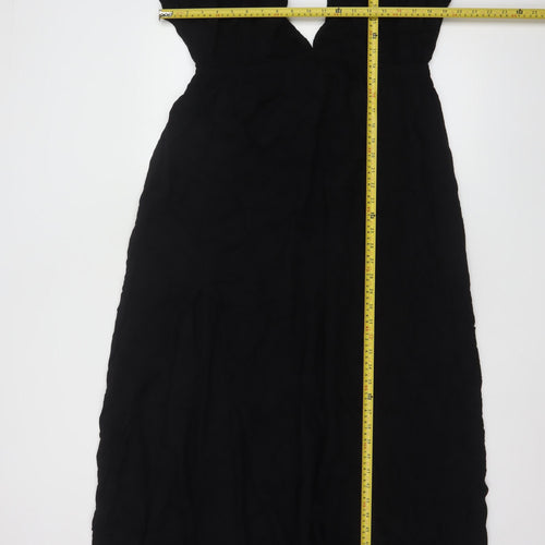ASOS DESIGN Women’s Black Viscose Midi A-Line Dress Size 16