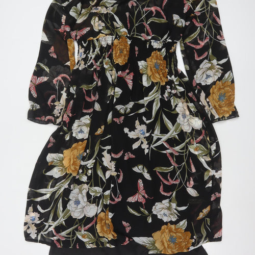 Boohoo Women's Multicoloured Floral Midi A-Line Dress Size 12