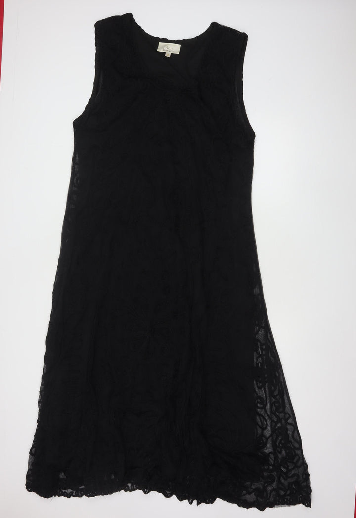Ann Harvey Women's Black Size 24 Sleeveless Shift Dress