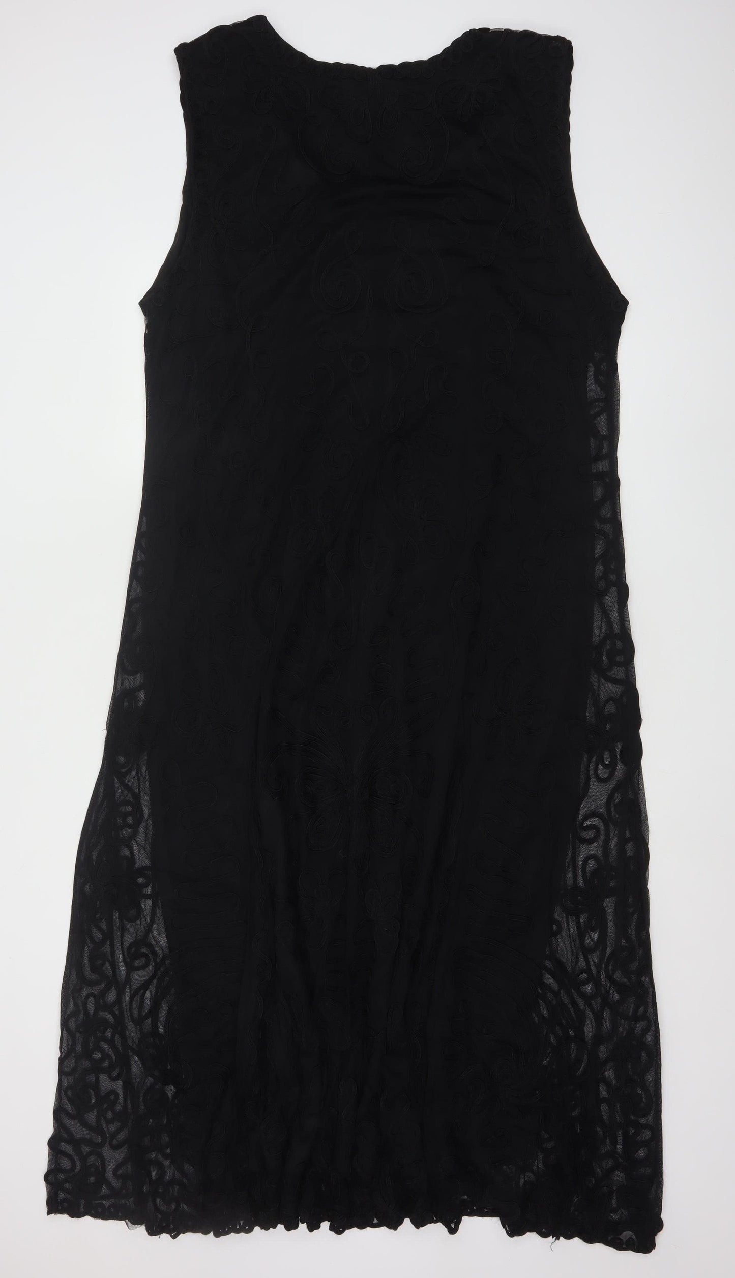 Ann Harvey Women's Black Size 24 Sleeveless Shift Dress