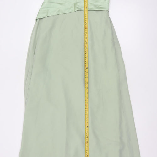 JJ's House Women’s Green A-Line Long Strapless Formal Dress UK 8