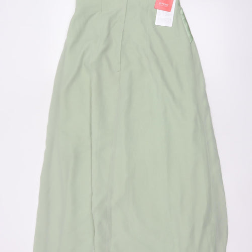 JJ's House Women’s Green A-Line Long Strapless Formal Dress UK 8