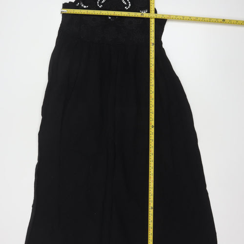 New Look Women's Black Size 12 Cotton Embroidered Midi Maxi Dress