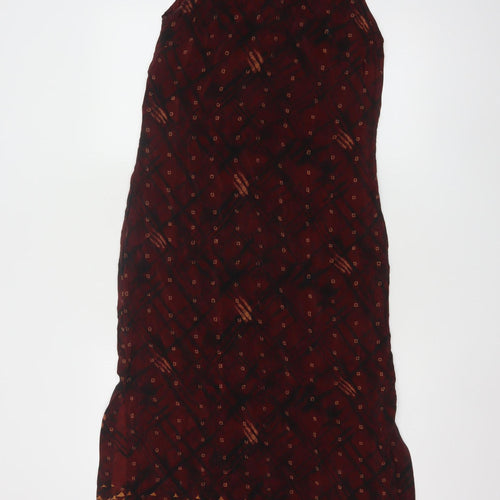Amanda Smith Petites Brown Silk Sleeveless Shift Dress S