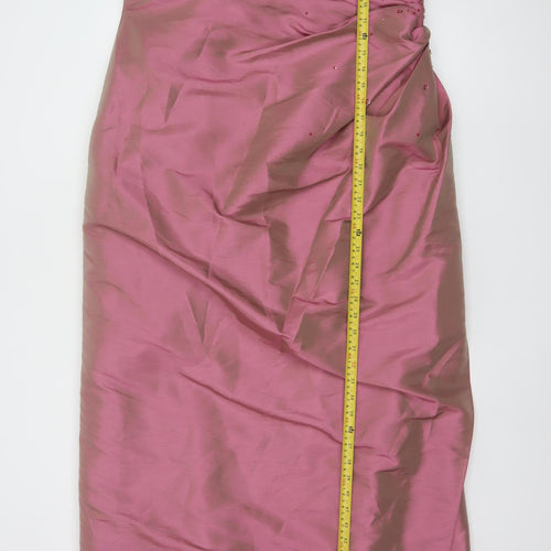 Romantica Women’s Pink Strapless Long Beaded Mermaid Dress Size 22