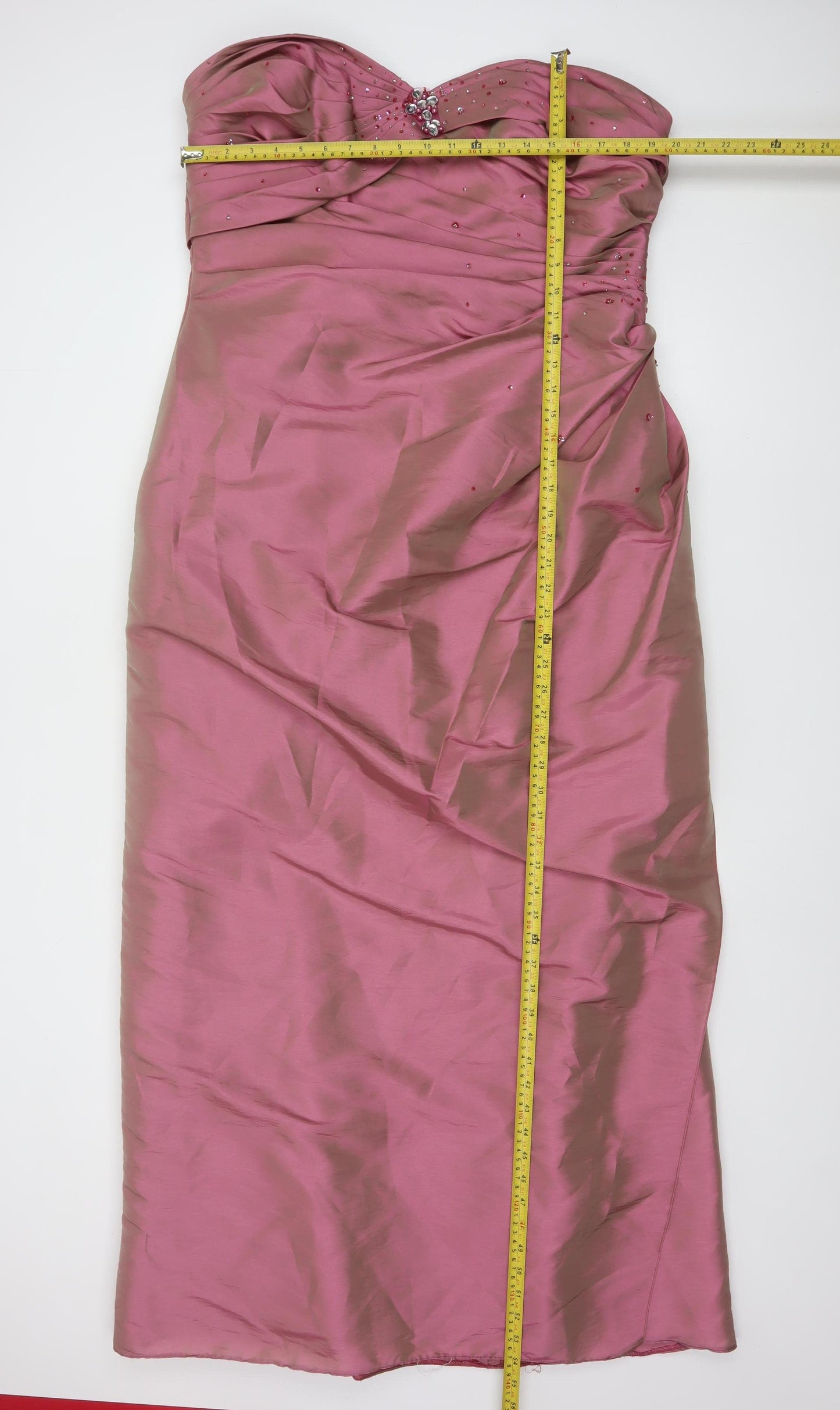 Romantica Women’s Pink Strapless Long Beaded Mermaid Dress Size 22