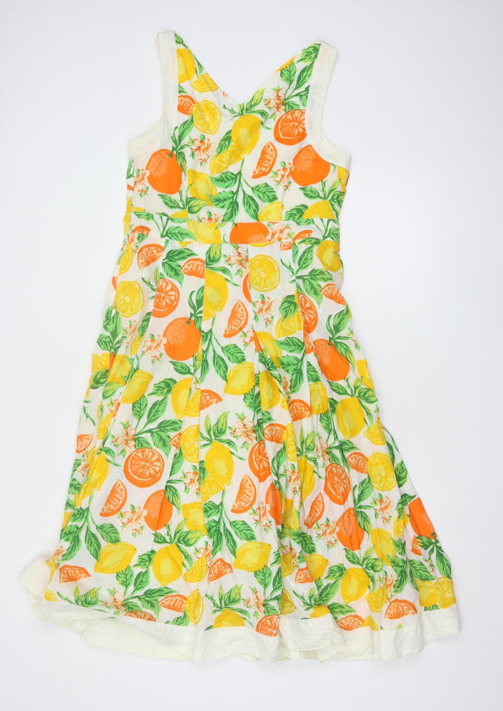 Joe Browns Women’s Multicoloured UK 12 A-Line Sleeveless Midi Dress