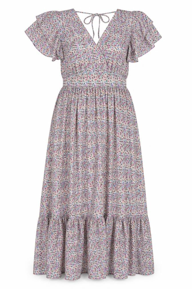 Boohoo Women’s Multicoloured Floral Midi Wrap Dress Size 16