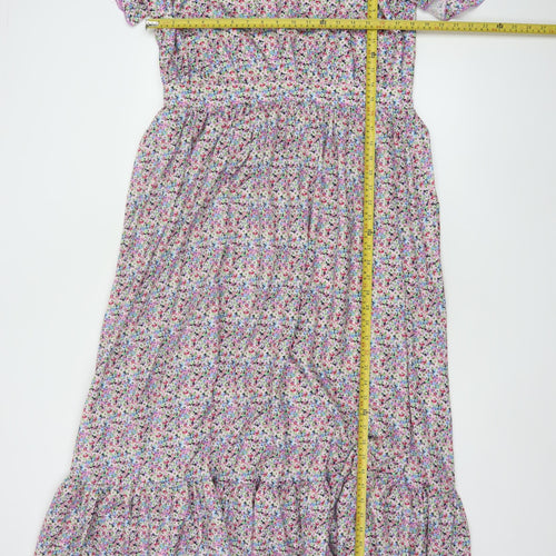Boohoo Women’s Multicoloured Floral Midi Wrap Dress Size 16