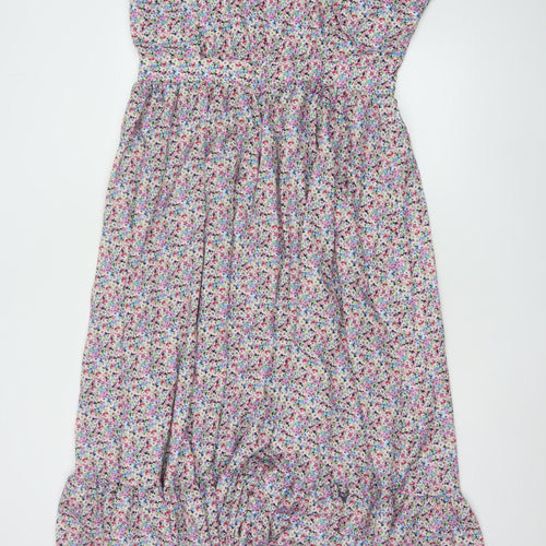 Boohoo Women’s Multicoloured Floral Midi Wrap Dress Size 16