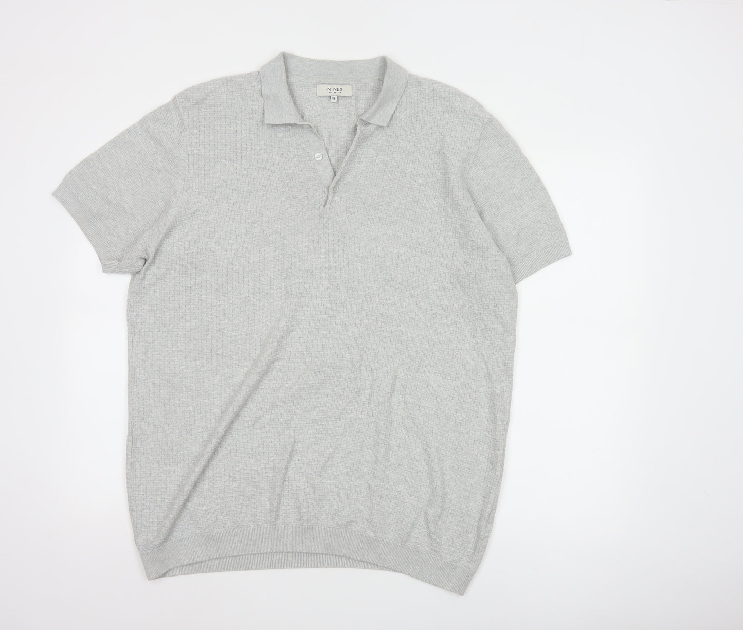 Nines Collection Men's Grey Short Sleeve Polo Shirt XL Classic Fit