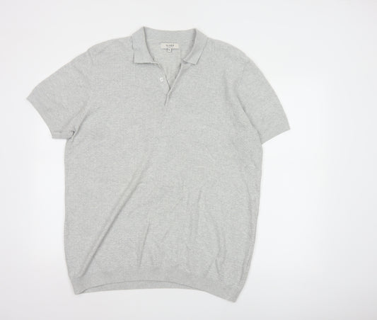Nines Collection Men's Grey Short Sleeve Polo Shirt XL Classic Fit