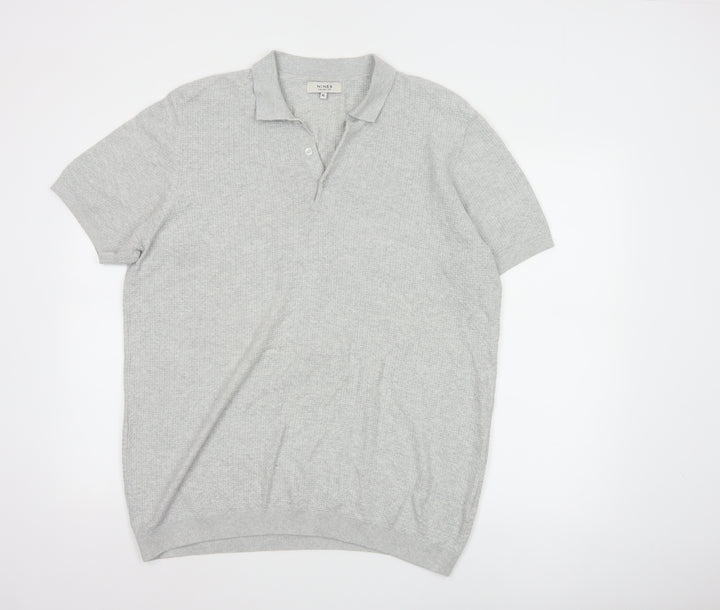 Nines Collection Men's Grey Short Sleeve Polo Shirt XL Classic Fit