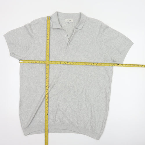 Nines Collection Men's Grey Short Sleeve Polo Shirt XL Classic Fit