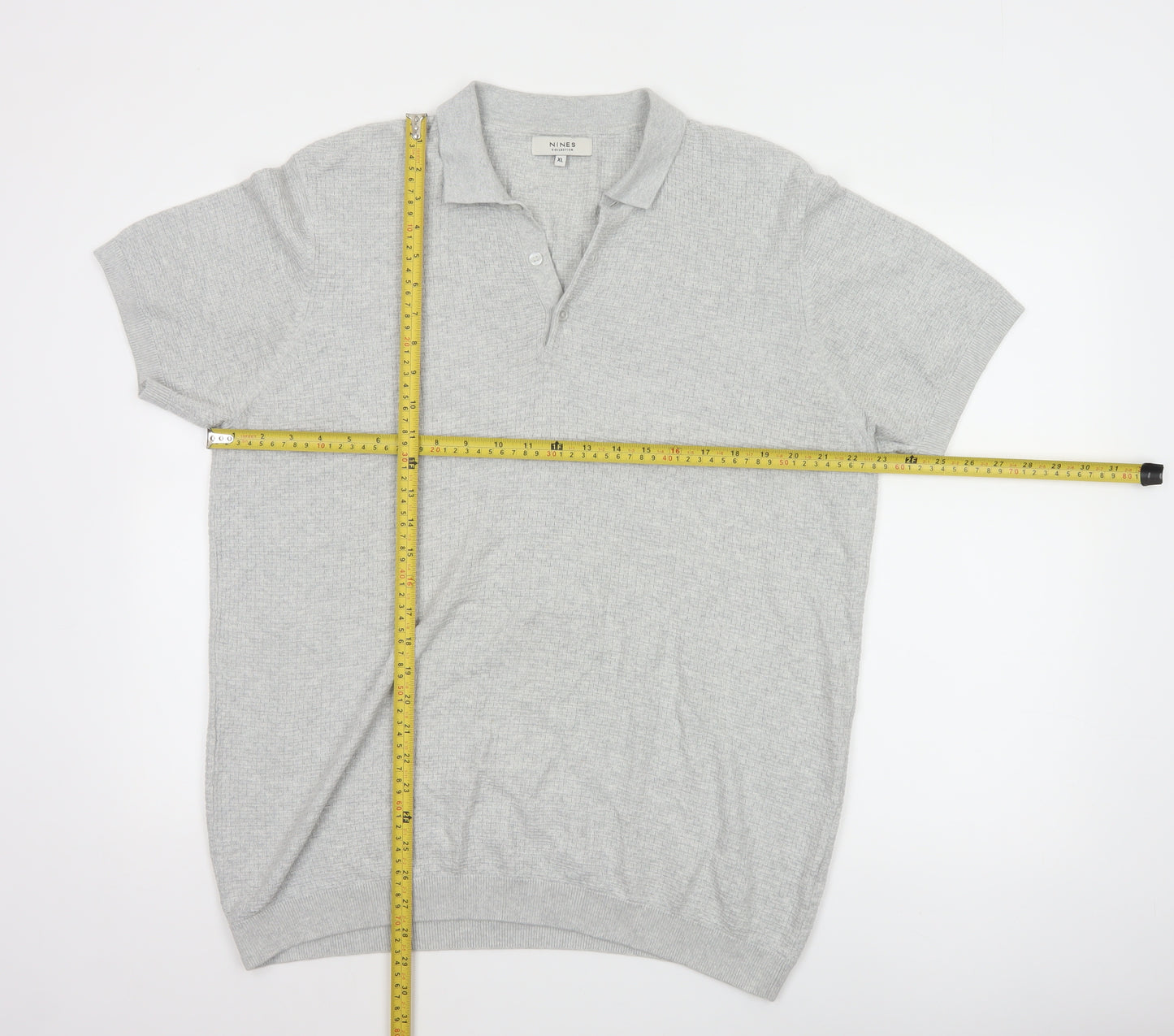 Nines Collection Men's Grey Short Sleeve Polo Shirt XL Classic Fit