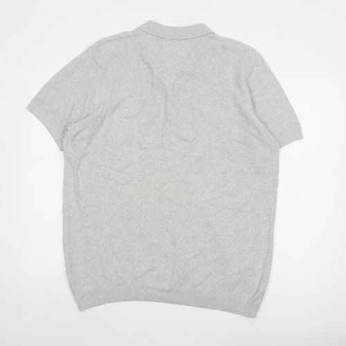 Nines Collection Men's Grey Short Sleeve Polo Shirt XL Classic Fit