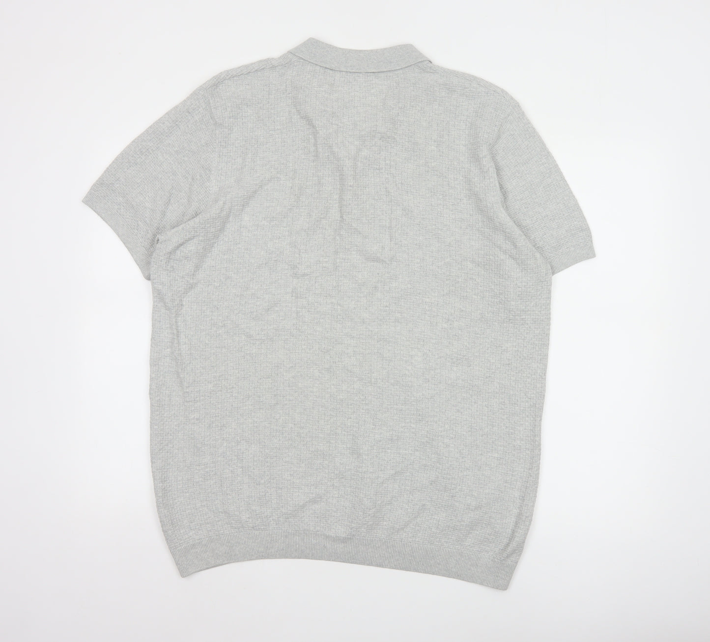 Nines Collection Men's Grey Short Sleeve Polo Shirt XL Classic Fit