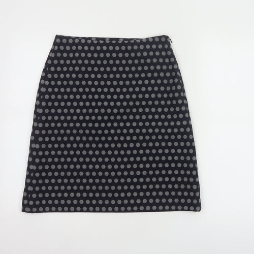 Hobbs Women Blue Polka Dot Wool Blend Pencil Skirt Size 8