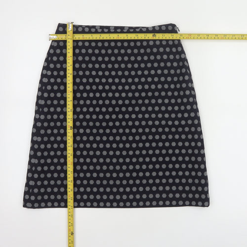 Hobbs Women Blue Polka Dot Wool Blend Pencil Skirt Size 8