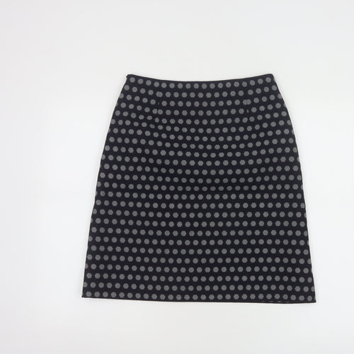 Hobbs Women Blue Polka Dot Wool Blend Pencil Skirt Size 8
