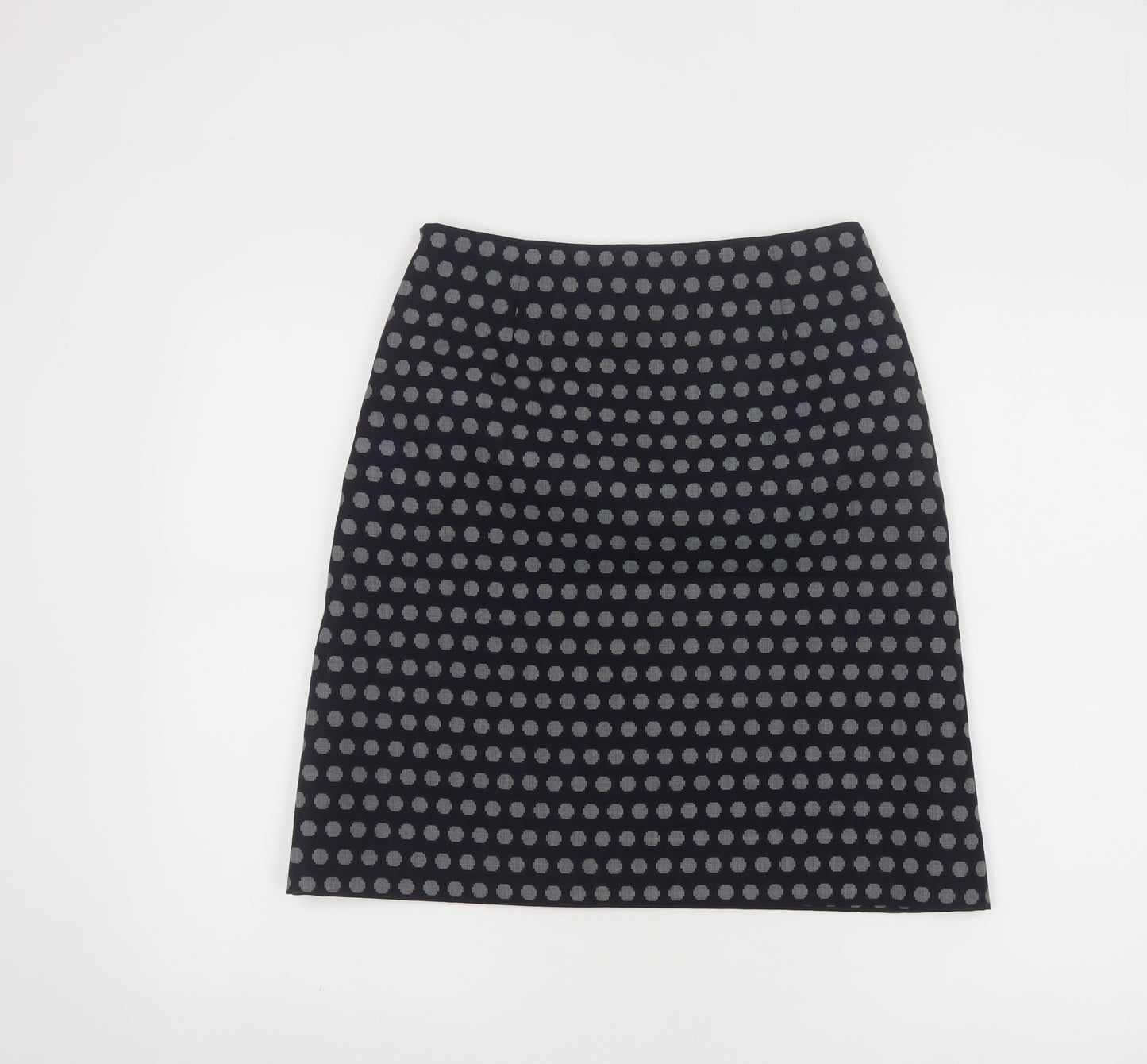 Hobbs Women Blue Polka Dot Wool Blend Pencil Skirt Size 8