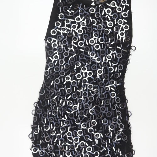 ASOS Women’s Black Sequin Bodycon Short Dress Size 8 Party Wear