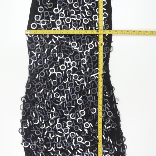 ASOS Women’s Black Sequin Bodycon Short Dress Size 8 Party Wear