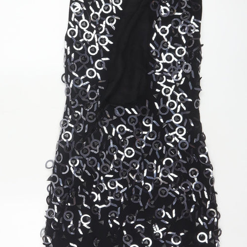ASOS Women’s Black Sequin Bodycon Short Dress Size 8 Party Wear