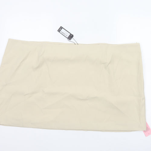 PrettyLittleThing Women Plus Beige High Rise Pencil Skirt UK 30