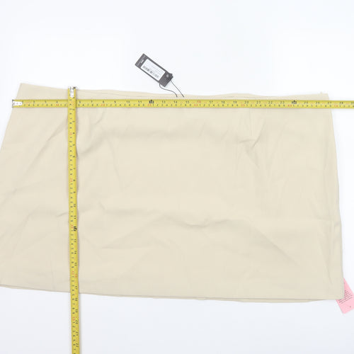 PrettyLittleThing Women Plus Beige High Rise Pencil Skirt UK 30