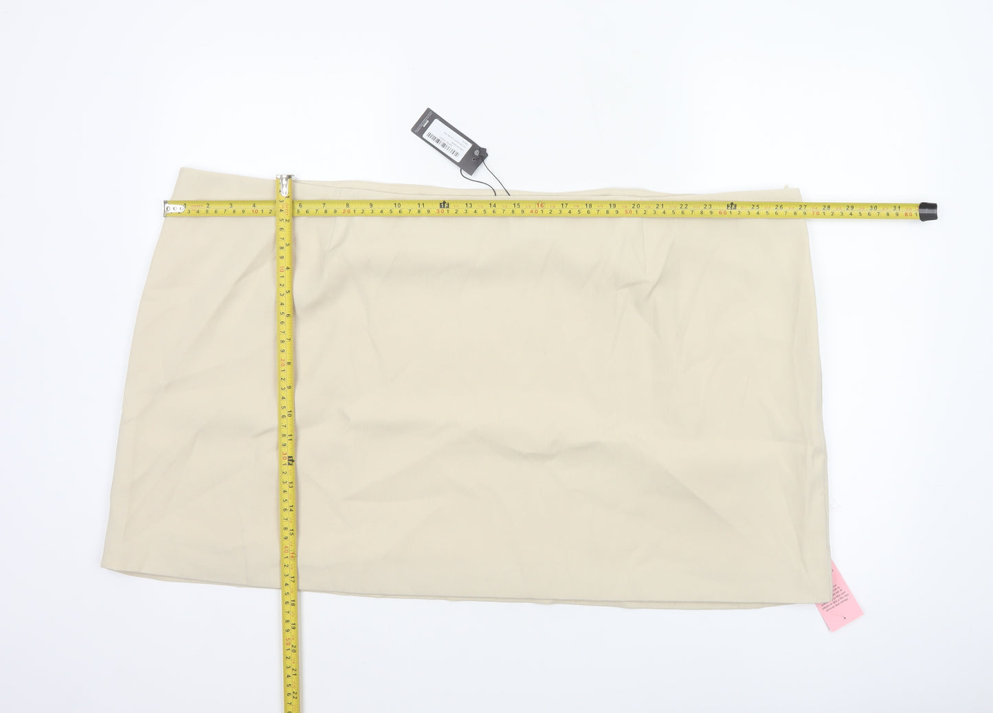 PrettyLittleThing Women Plus Beige High Rise Pencil Skirt UK 30