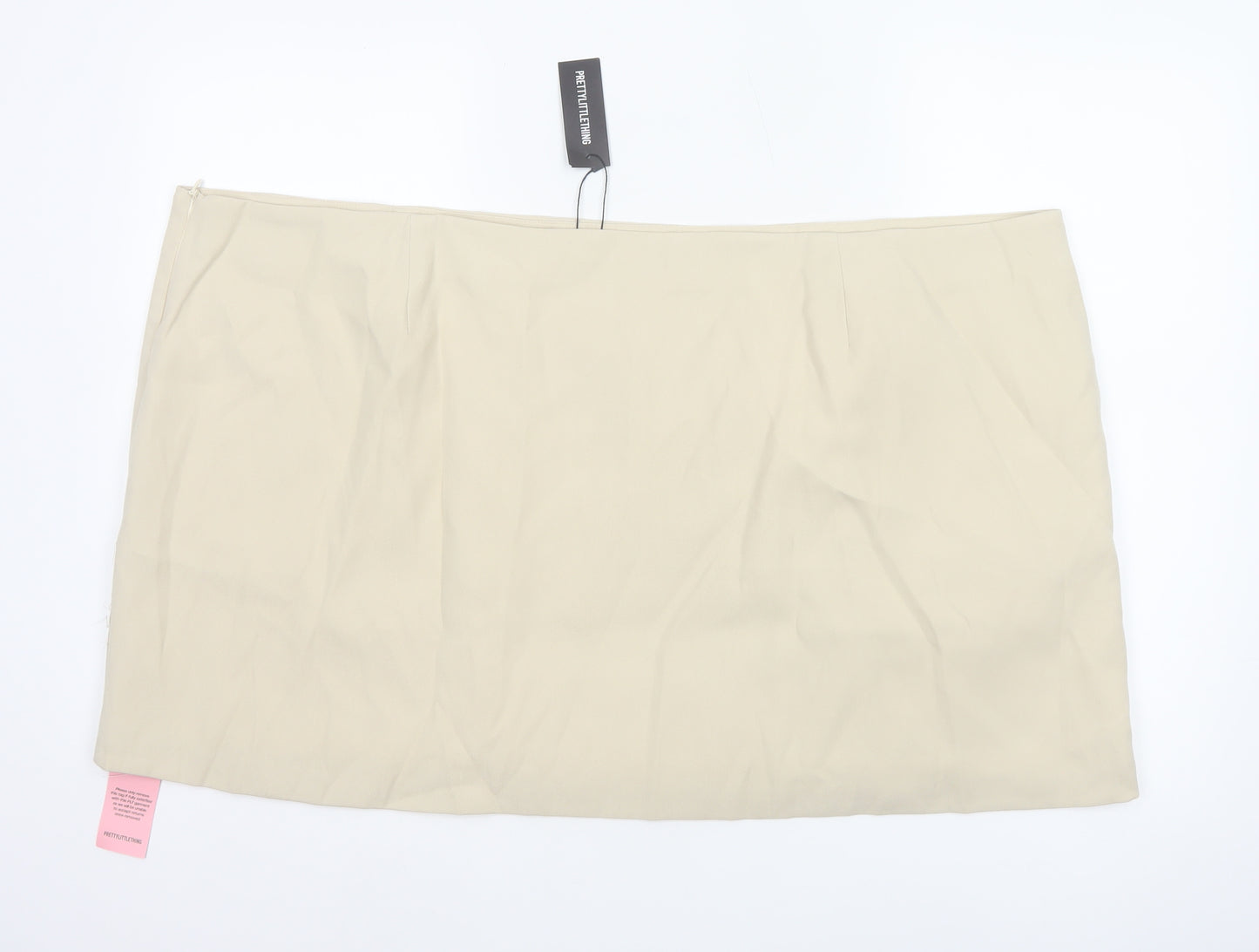 PrettyLittleThing Women Plus Beige High Rise Pencil Skirt UK 30