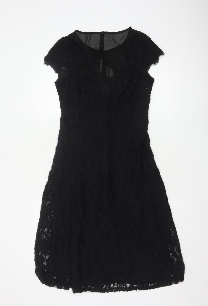 Sangria Women’s Black Lace A-Line Knee Length Dress Size 8