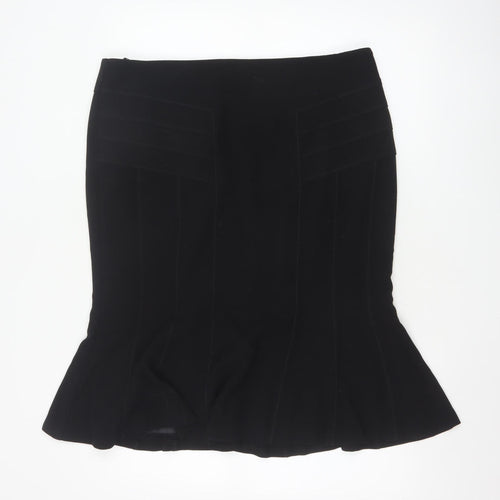 Marks and Spencer Womens Black Size 18 Trumpet Knee Length Skirt