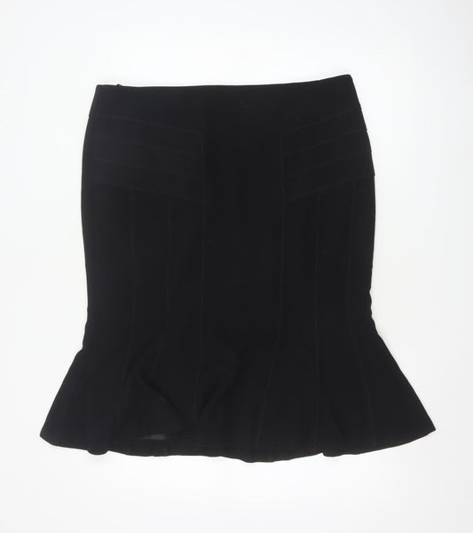 Marks and Spencer Womens Black Size 18 Trumpet Knee Length Skirt