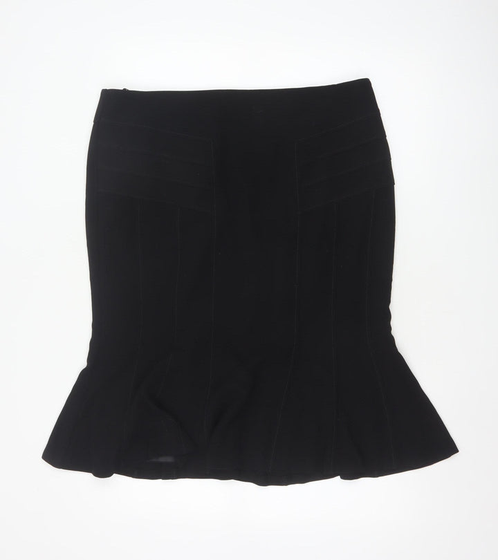 Marks and Spencer Womens Black Size 18 Trumpet Knee Length Skirt