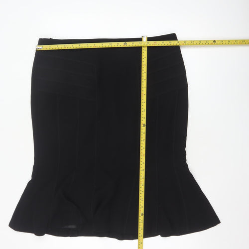 Marks and Spencer Womens Black Size 18 Trumpet Knee Length Skirt