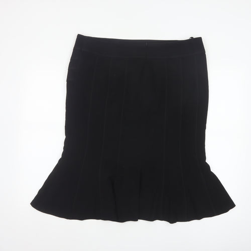 Marks and Spencer Womens Black Size 18 Trumpet Knee Length Skirt