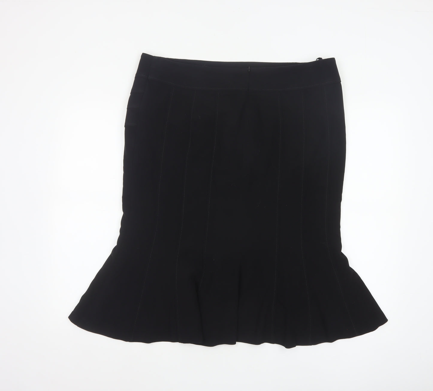 Marks and Spencer Womens Black Size 18 Trumpet Knee Length Skirt