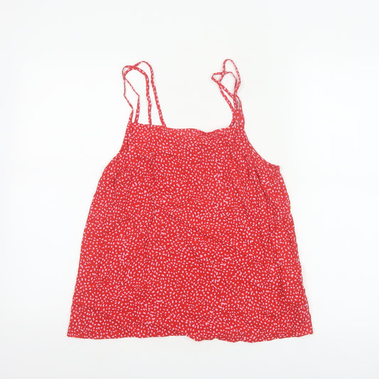 Hush Women's Red Floral Camisole Vest Top Size 8 Viscose Summer