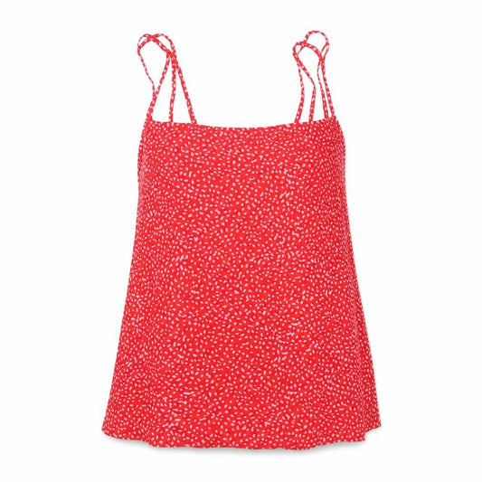 Front view of Hush Women's Red Floral Camisole Vest Top, size 8, Viscose Summer
