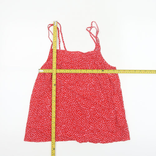 Hush Women's Red Floral Camisole Vest Top Size 8 Viscose Summer