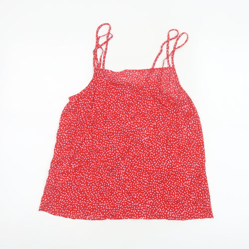 Hush Women's Red Floral Camisole Vest Top Size 8 Viscose Summer