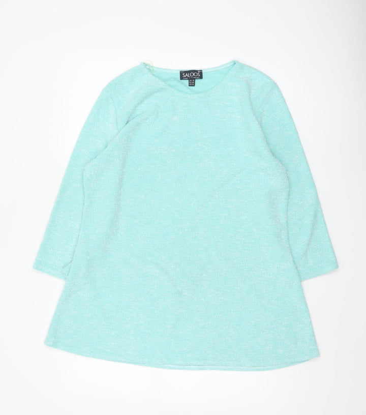 Saloos Women's Green Tunic Blouse Size 18 3/4 Sleeve Stretch Top