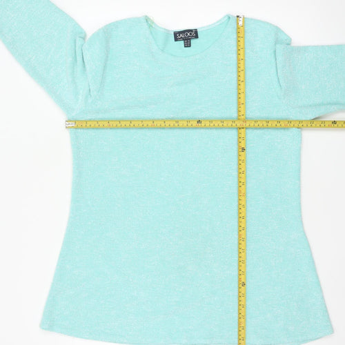 Saloos Women's Green Tunic Blouse Size 18 3/4 Sleeve Stretch Top