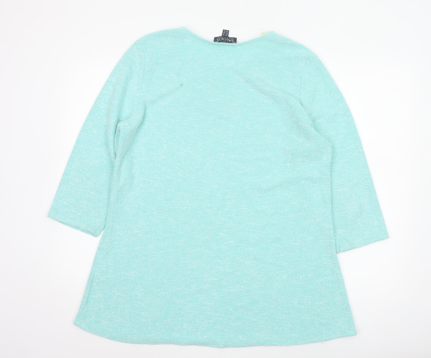 Saloos Women's Green Tunic Blouse Size 18 3/4 Sleeve Stretch Top